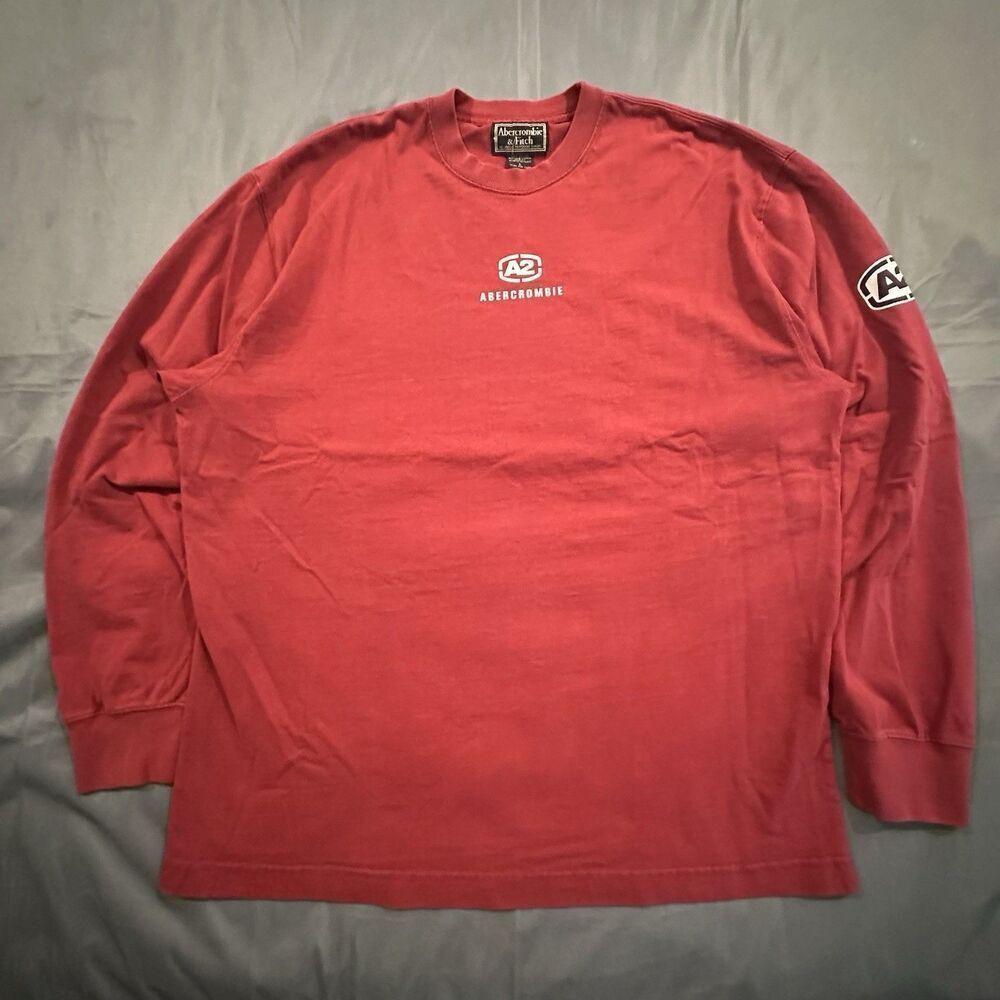 Vintage Abercrombie & Fitch Shirt Mens Large A2 Graphic Long Sleeve Preppy 90s